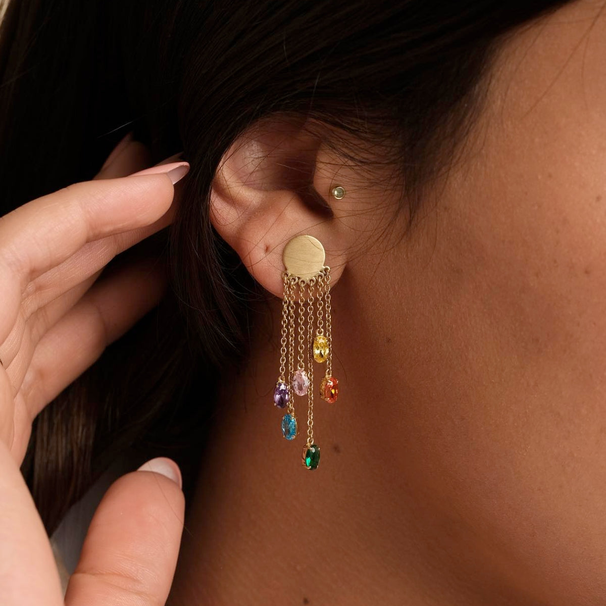 Buy Karolyn Brown Colorful Stone Drops Earrings Online for Women | Free 3-Hour Delivery in Dubai | Boom & Mellow UAE