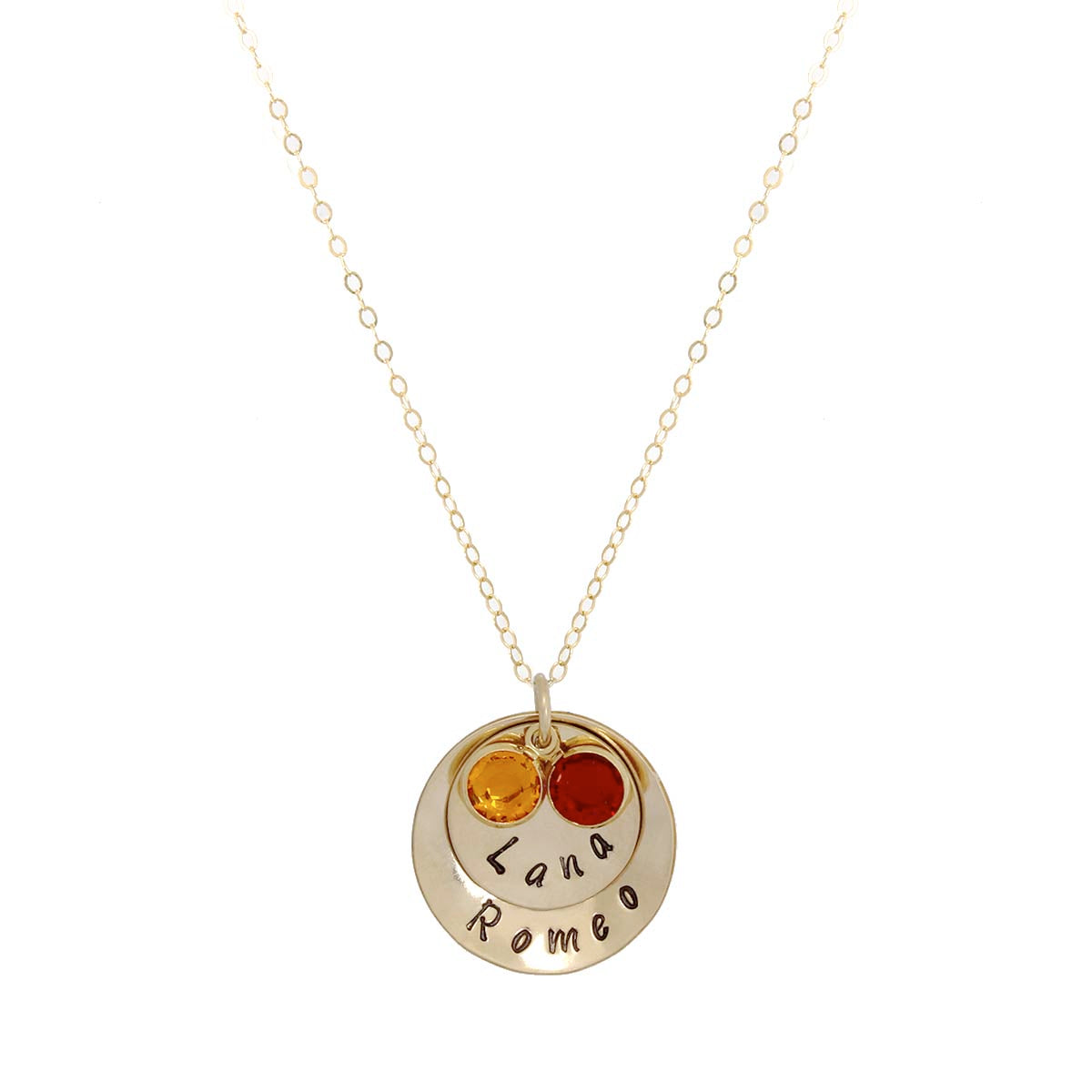 Leah & Co Personalized Stacked Discs Name Necklace | Boom & Mellow