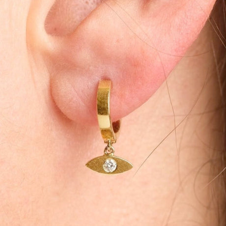 Buy Karolyn Brown Ayala Evil Eye Huggie Earring Online for Women | Free 3-Hour Delivery in Dubai | Boom & Mellow UAE