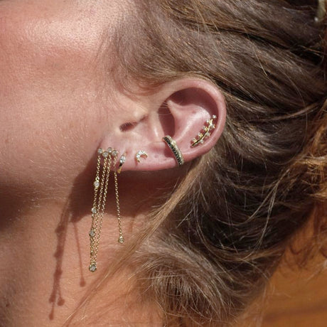 Karolyn Brown Emma Leaf Ear Climber Piercing | Boom & Mellow