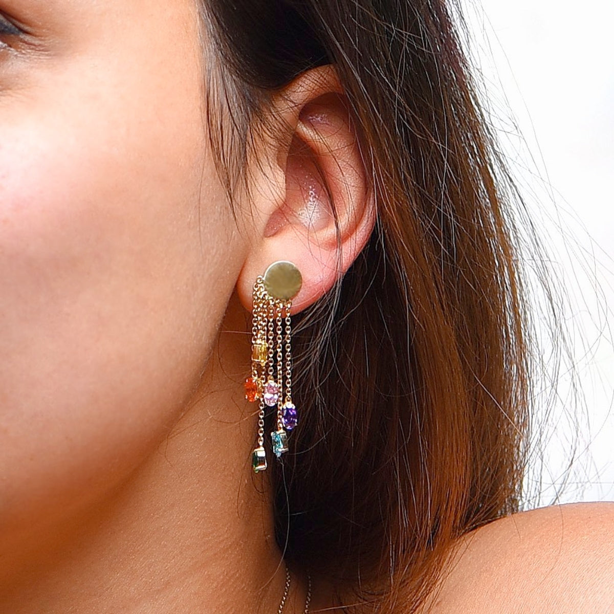 Buy Karolyn Brown Colorful Stone Drops Earrings Online for Women | Free 3-Hour Delivery in Dubai | Boom & Mellow UAE