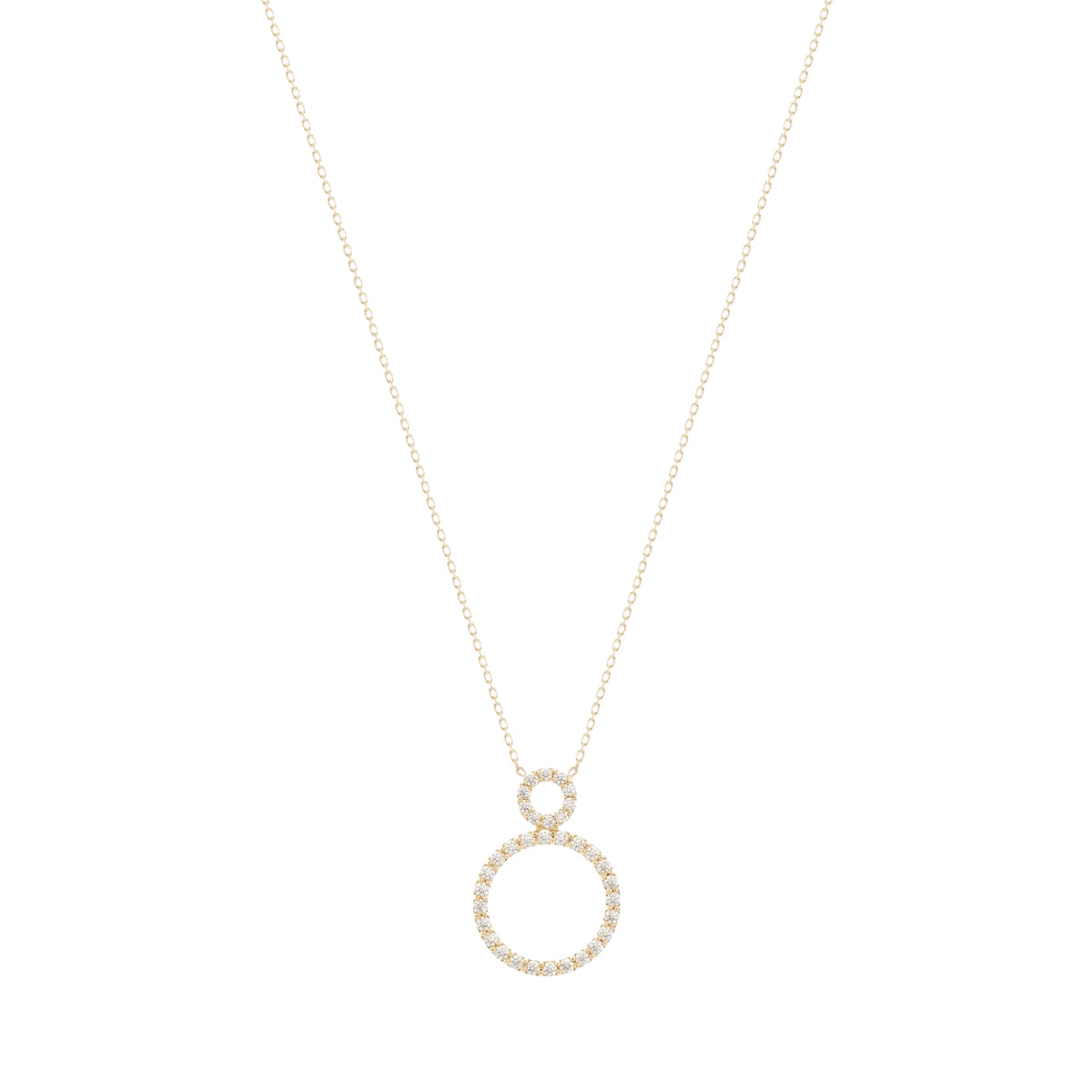 Buy Alexa Jewelry 18k Gold Double Pave Open Circle Necklace with White Diamond Online for Women | Free 3-Hour Delivery in Dubai | Boom & Mellow UAE