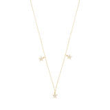 Buy Alexa Jewelry 18k Gold Three Dangling Stars Necklace with White Diamond Online for Women | Free 3-Hour Delivery in Dubai | Boom & Mellow UAE