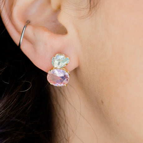 Buy Marcia Moran Mahalia Amethyst and Aqua Crystals Stud Earrings Online for Women | Free 3-Hour Delivery in Dubai | Boom & Mellow UAE