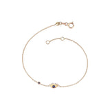 Buy Kismet by Milka 14k Roslow Gold Sapphire Evil Eye Bracelet Online for Women | Free 3-Hour Delivery in Dubai | Boom & Mellow UAE