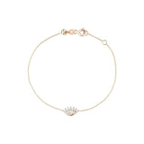 Buy Kismet by Milka 14k Roslow Gold Pave Evil Eye Slim Chain Bracelet with White Diamonds Online for Women | Free 3-Hour Delivery in Dubai | Boom & Mellow UAE