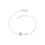 Buy Kismet by Milka 14k Roslow Gold Solitaire Arrow Bracelet with White Diamond Online for Women | Free 3-Hour Delivery in Dubai | Boom & Mellow UAE