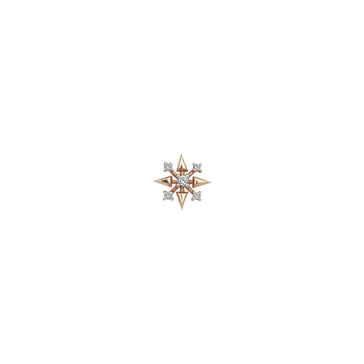 Buy Kismet by Milka 14k Roslow Gold Aurora Stud Earring with White Diamond Online for Women | Free 3-Hour Delivery in Dubai | Boom & Mellow UAE