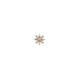 Buy Kismet by Milka 14k Roslow Gold Aurora Stud Earring with White Diamond Online for Women | Free 3-Hour Delivery in Dubai | Boom & Mellow UAE