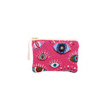 Cofin Evil Eyes Small Pink Zip Pouch | Boom & Mellow