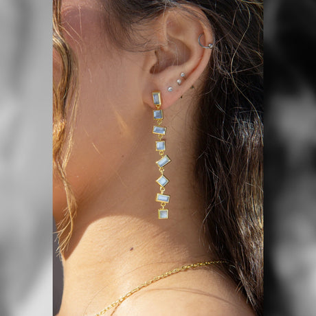 Buy Marcia Moran Milana Multicolor Baguette Drop Earrings Online for Women | Free 3-Hour Delivery in Dubai | Boom & Mellow UAE