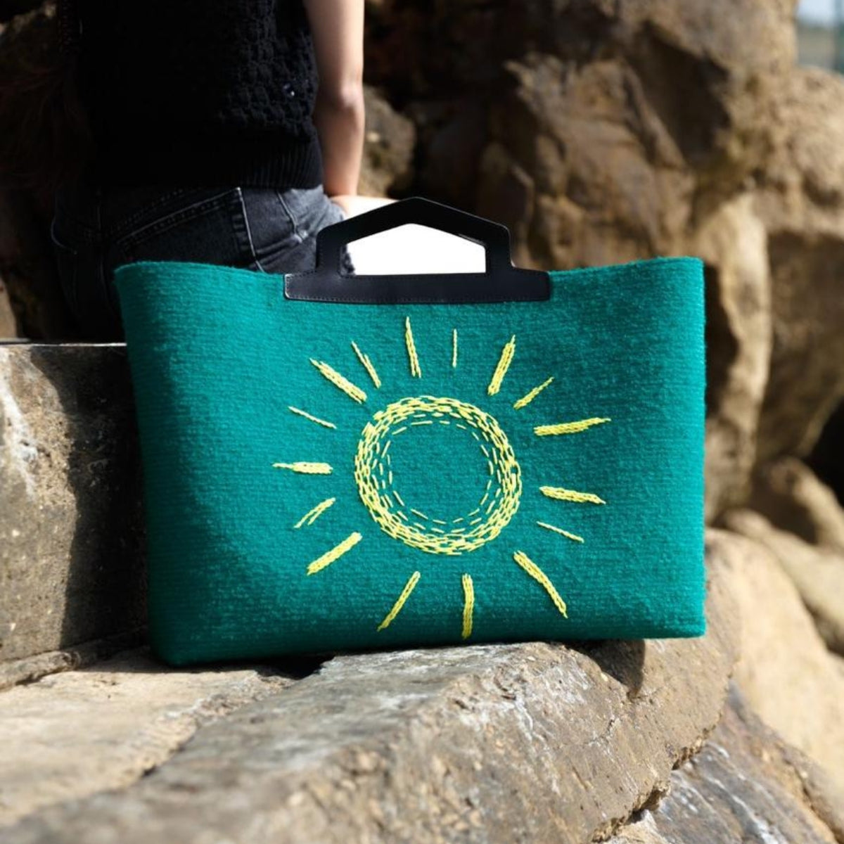 Joumana Dagher Sun and Palm Tree Tote Bag | Boom & Mellow