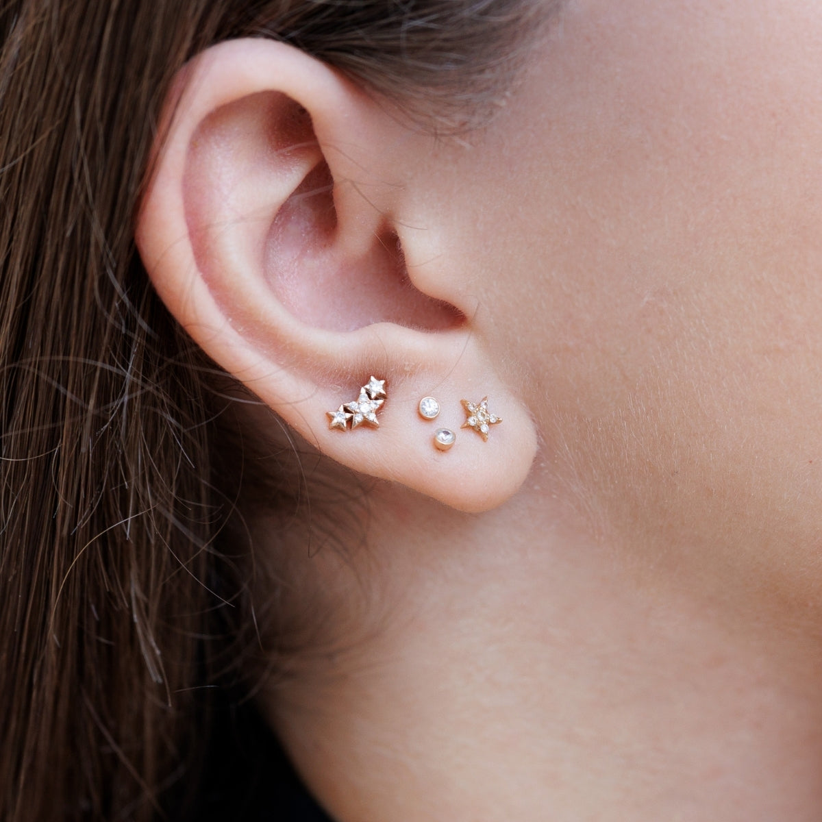 Buy Griff 18k Gold Three Star Earring Online for Women | Free 3-Hour Delivery in Dubai | Boom & Mellow UAE