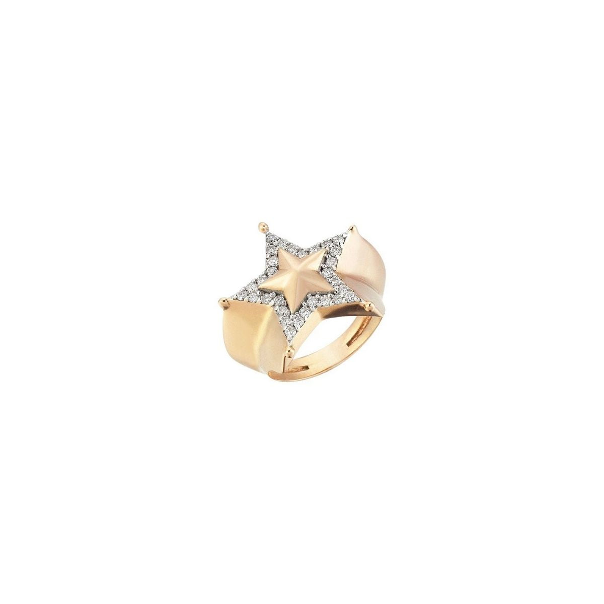 Buy Kismet by Milka 14k Roslow Gold Sheriff Star Pinky Ring with White Diamond Online for Women | Free 3-Hour Delivery in Dubai | Boom & Mellow UAE