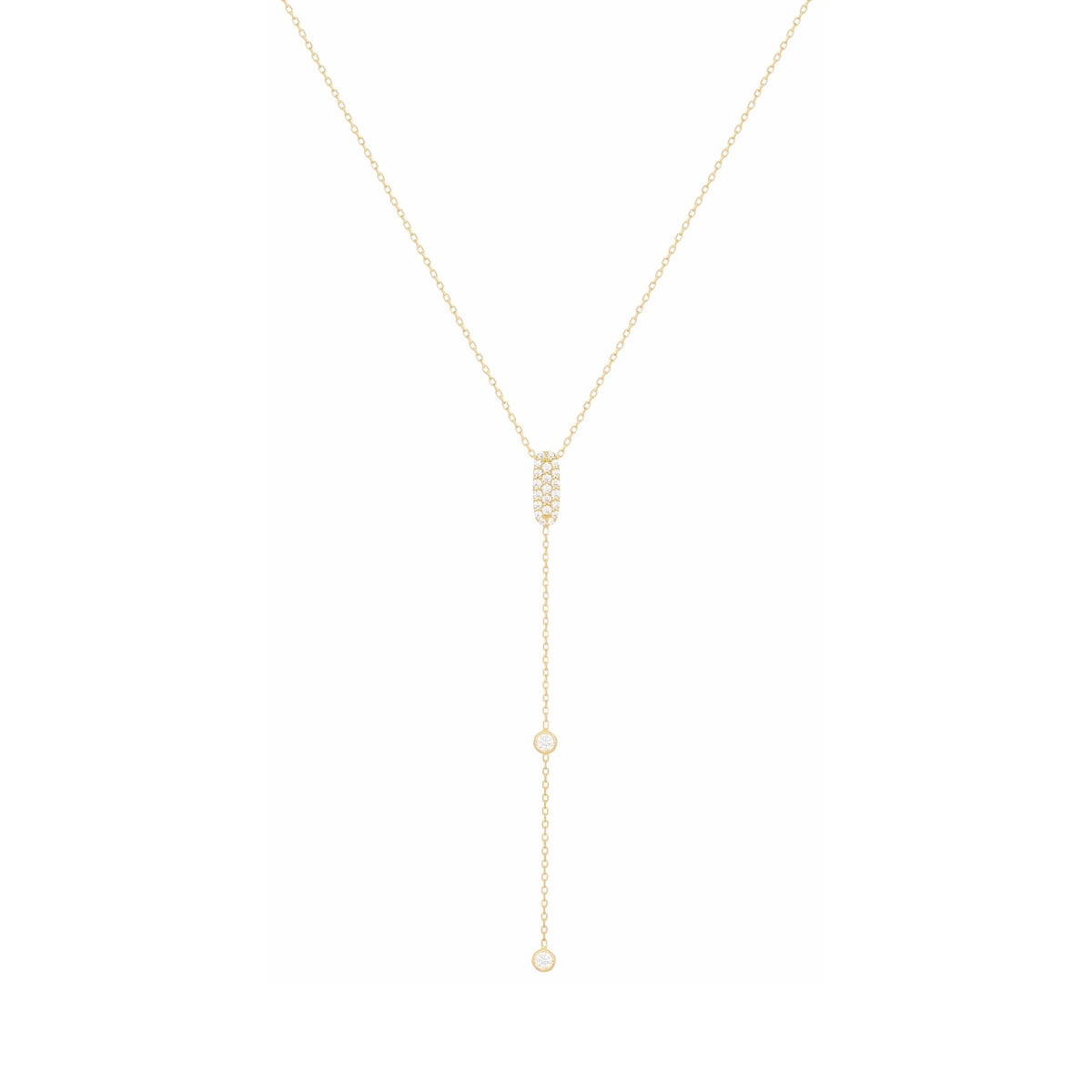 Buy Alexa Jewelry 18k Gold Sparkly Sparkly Lariat Necklace with White Diamond Online for Women | Free 3-Hour Delivery in Dubai | Boom & Mellow UAE