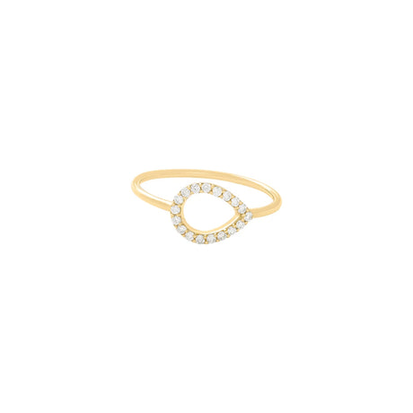 Buy Alexa Jewelry 18k Gold Pave Open Teardrop Ring with White Diamond Online for Women | Free 3-Hour Delivery in Dubai | Boom & Mellow UAE