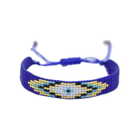 Buy You & Eye Oval Evil Eye Indigo Beads Bracelet Online for Women | Free 3-Hour Delivery in Dubai | Boom & Mellow UAE