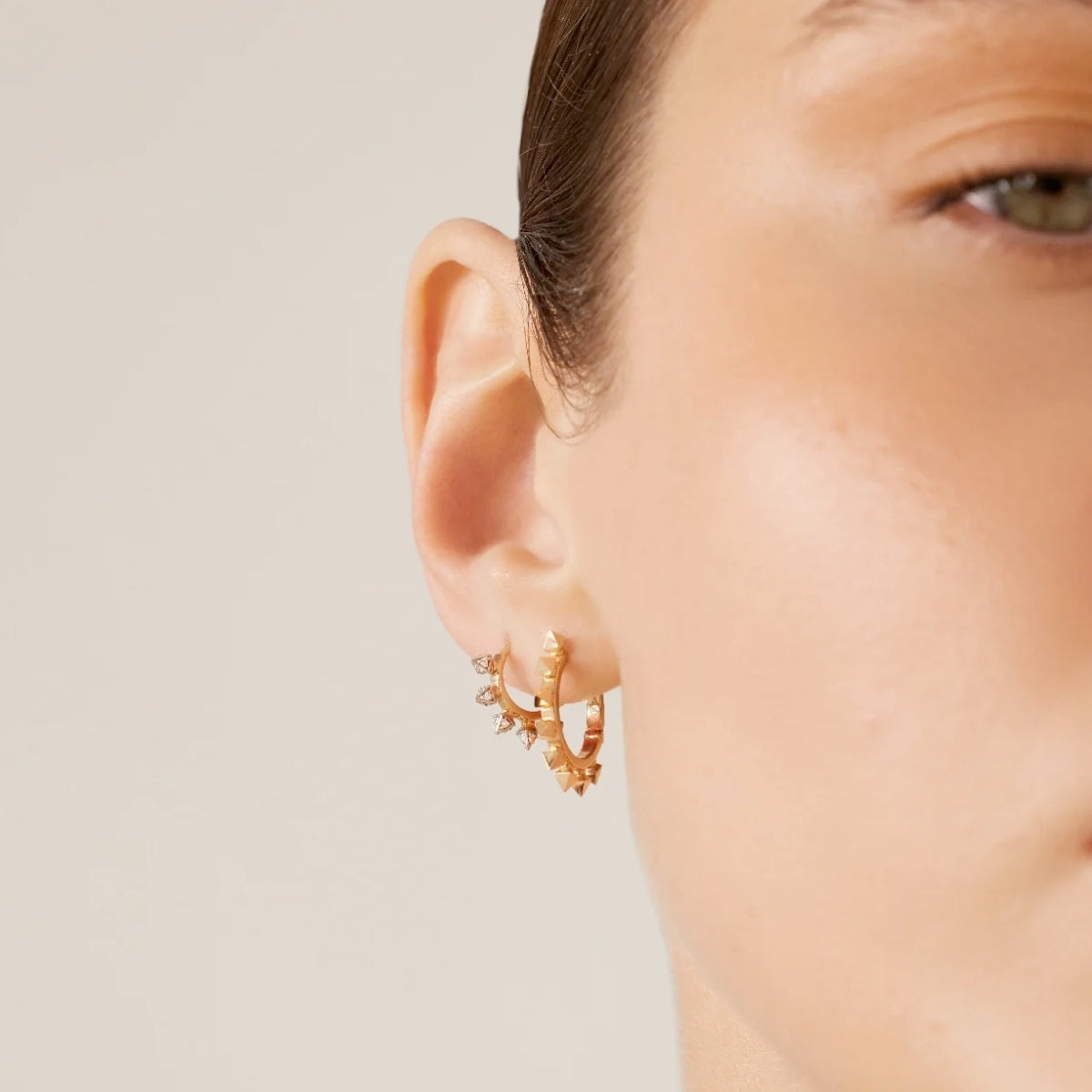 Buy Kismet by Milka 14k Roslow Gold Prisma Big Hoop Earring Online for Women | Free 3-Hour Delivery in Dubai | Boom & Mellow UAE