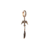 Buy Kismet by Milka 14k Roslow Gold Sparrow Feather Drop Earring Online for Women | Free 3-Hour Delivery in Dubai | Boom & Mellow UAE