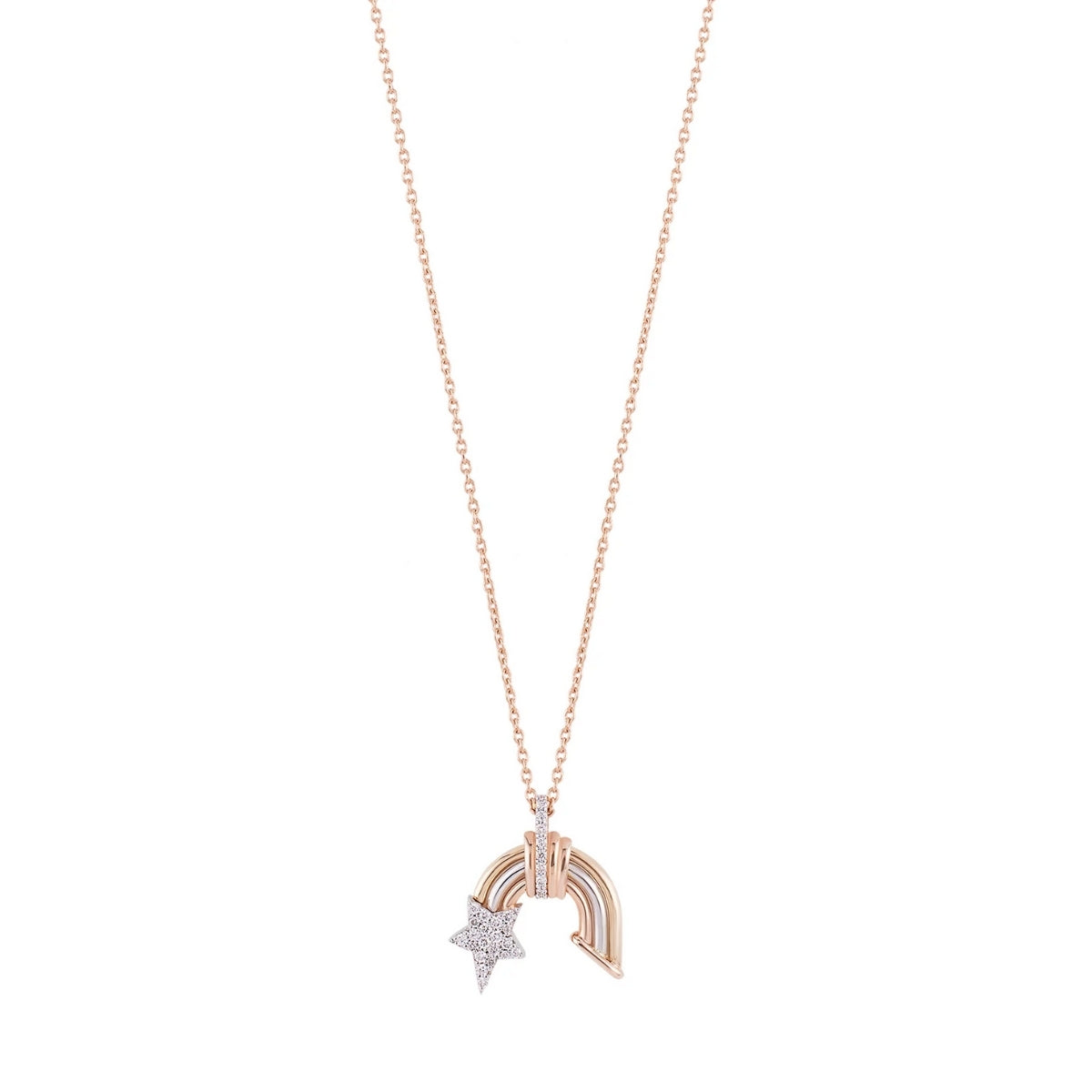 Buy Kismet by Milka 14k Roslow Gold Comet Necklace Online for Women | Free 3-Hour Delivery in Dubai | Boom & Mellow UAE