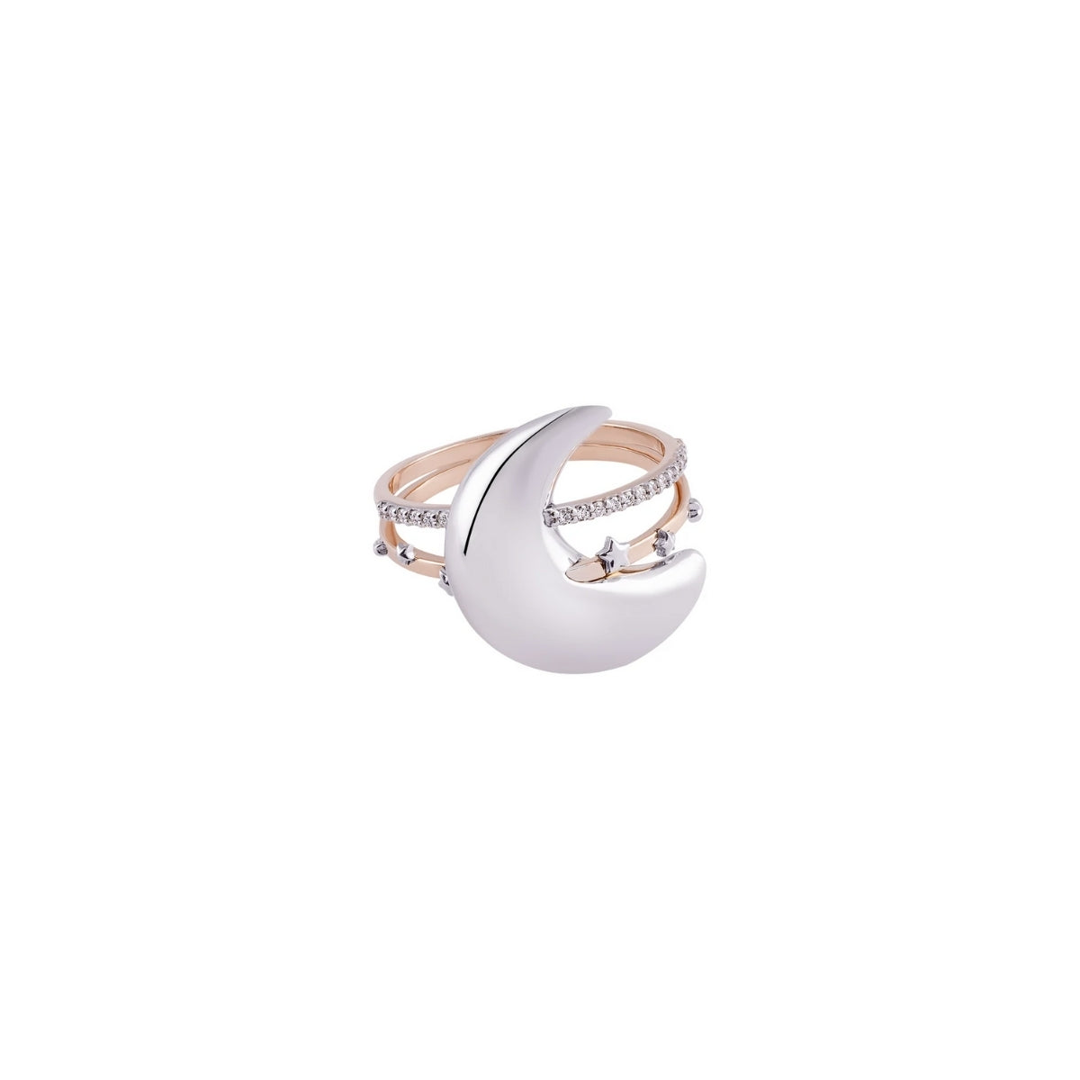 Buy Kismet by Milka 14k Roslow Gold Illusion Ring Online for Women | Free 3-Hour Delivery in Dubai | Boom & Mellow UAE