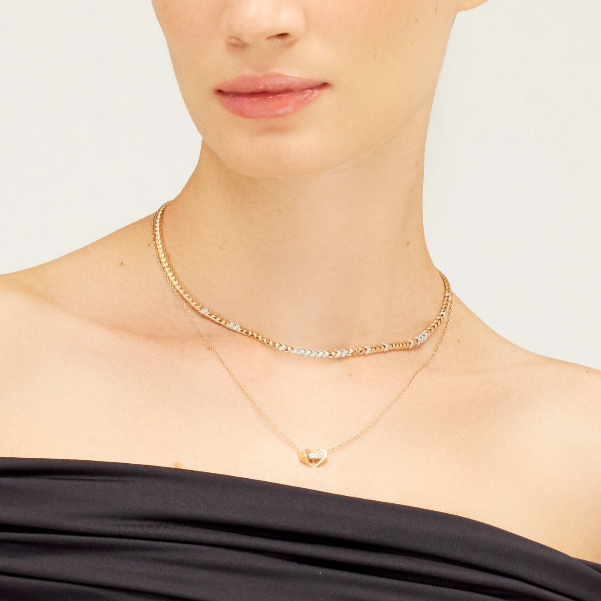 Buy Kismet by Milka 14k Roslow Gold Beloved Necklace Online for Women | Free 3-Hour Delivery in Dubai | Boom & Mellow UAE