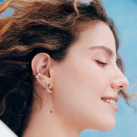 Buy Kismet by Milka 14k Roslow Gold Asteria Earring Online for Women | Free 3-Hour Delivery in Dubai | Boom & Mellow UAE