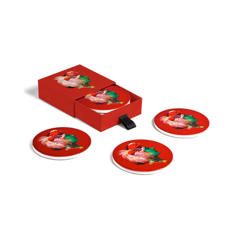 Buy Gangzai Design Canarbella Set of 4 Ceramic Coasters Online for Women | Boom & Mellow UAE