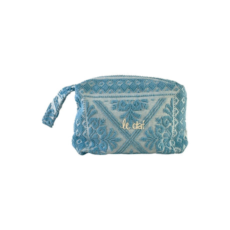 Le Daf Turquoise Olbia Embroidered Clutch Bag | Boom & Mellow