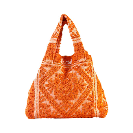 Buy Le Daf Orange Olbia Embroidered Tote Bag Online for Women | Boom & Mellow UAE