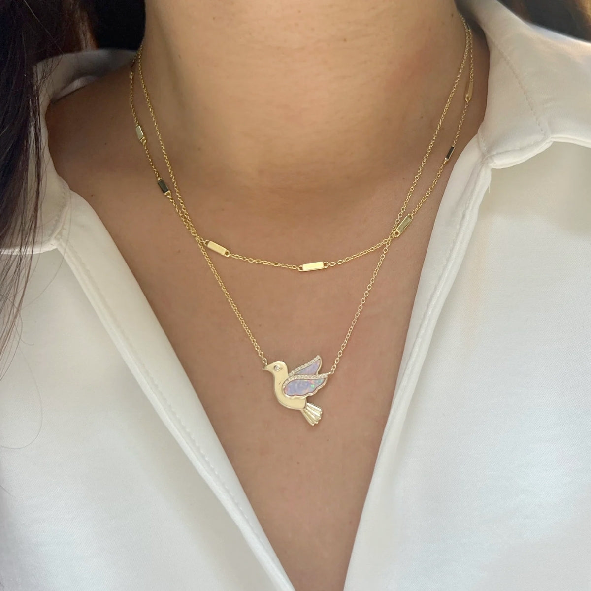 Buy Kamaria Opal Dove Necklace Online for Women | Free 3-Hour Delivery in Dubai | Boom & Mellow UAE