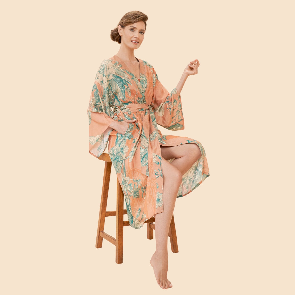 Buy Powder Design Floral Jungle Kimono Gown Online for Women | Free 3-Hour Delivery in Dubai | Boom & Mellow UAE