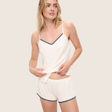 Buy Eberjey Ivory and Navy Frida Cami And Short Pyjama Set Online for Women | Free 3-Hour Delivery in Dubai | Boom & Mellow UAE