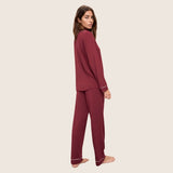 Buy Eberjey Cabernet and Ivory Gisele Long Pyjama Set Online for Women | Free 3-Hour Delivery in Dubai | Boom & Mellow UAE