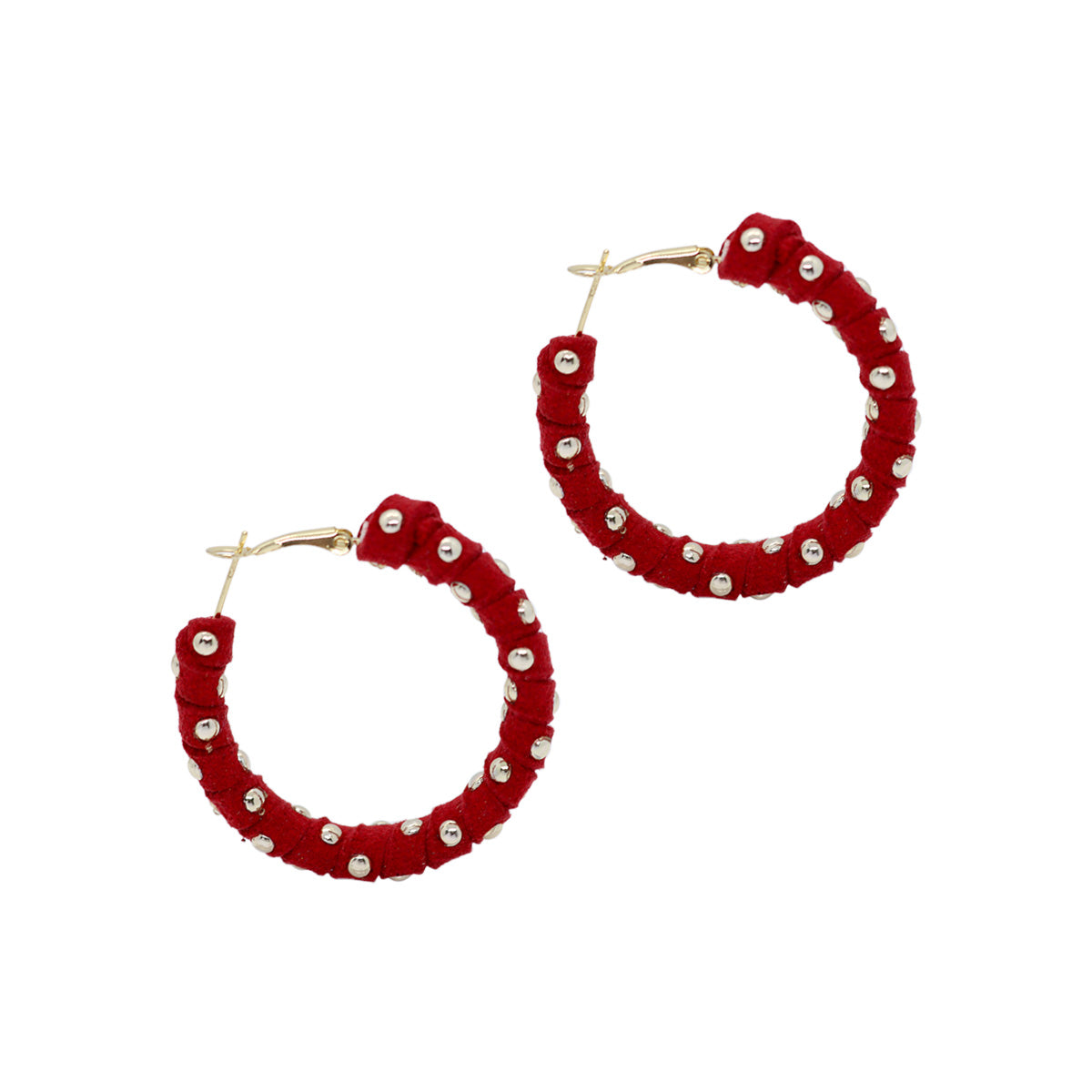 Buy Nakamol Design Red Suede Wrap Hoop Earrings Online for Women | Free 3-Hour Delivery in Dubai | Boom & Mellow UAE