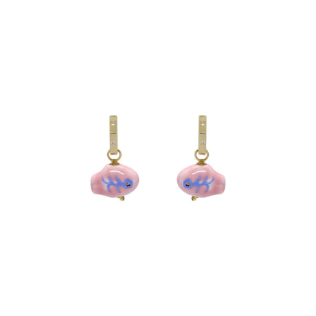 Buy Nakamol Design Pink Fish Charm Hoop Earrings Online for Women | Free 3-Hour Delivery in Dubai | Boom & Mellow UAE