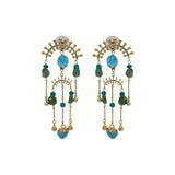 Buy Nakamol Design Mixed Blue Gems Chandelier Earrings Online for Women | Free 3-Hour Delivery in Dubai | Boom & Mellow UAE