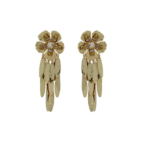 Buy Nakamol Design Gold Flower with Leaf Cluster Drop Earrings Online for Women | Free 3-Hour Delivery in Dubai | Boom & Mellow UAE