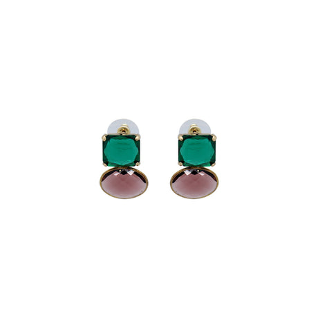 Buy Nakamol Design Emerald and Fuchsia Double Gem Earrings Online for Women | Free 3-Hour Delivery in Dubai | Boom & Mellow UAE