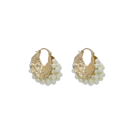 Buy Nakamol Design Gold Moon Pearl Cluster Earrings Online for Women | Free 3-Hour Delivery in Dubai | Boom & Mellow UAE