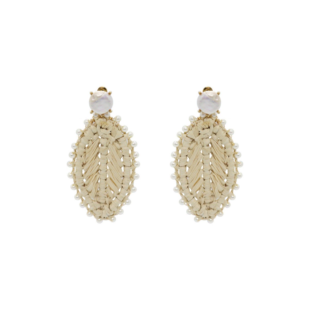 Buy Nakamol Design Pearl Rattan Leaf Drop Earrings Online for Women | Free 3-Hour Delivery in Dubai | Boom & Mellow UAE