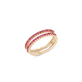 Buy Kefi Jewelry 18k Gold Ruby Two Charms Ring Online for Women | Free 3-Hour Delivery in Dubai | Boom & Mellow UAE