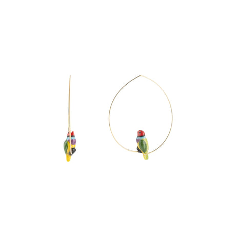 Buy Nach Bijoux Gouldian Finch Bird Hoop Earrings Online for Women | Free 3-Hour Delivery in Dubai | Boom & Mellow UAE