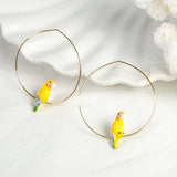 Buy Nach Bijoux Yellow Parrot Hoop Earrings Online for Women | Free 3-Hour Delivery in Dubai | Boom & Mellow UAE