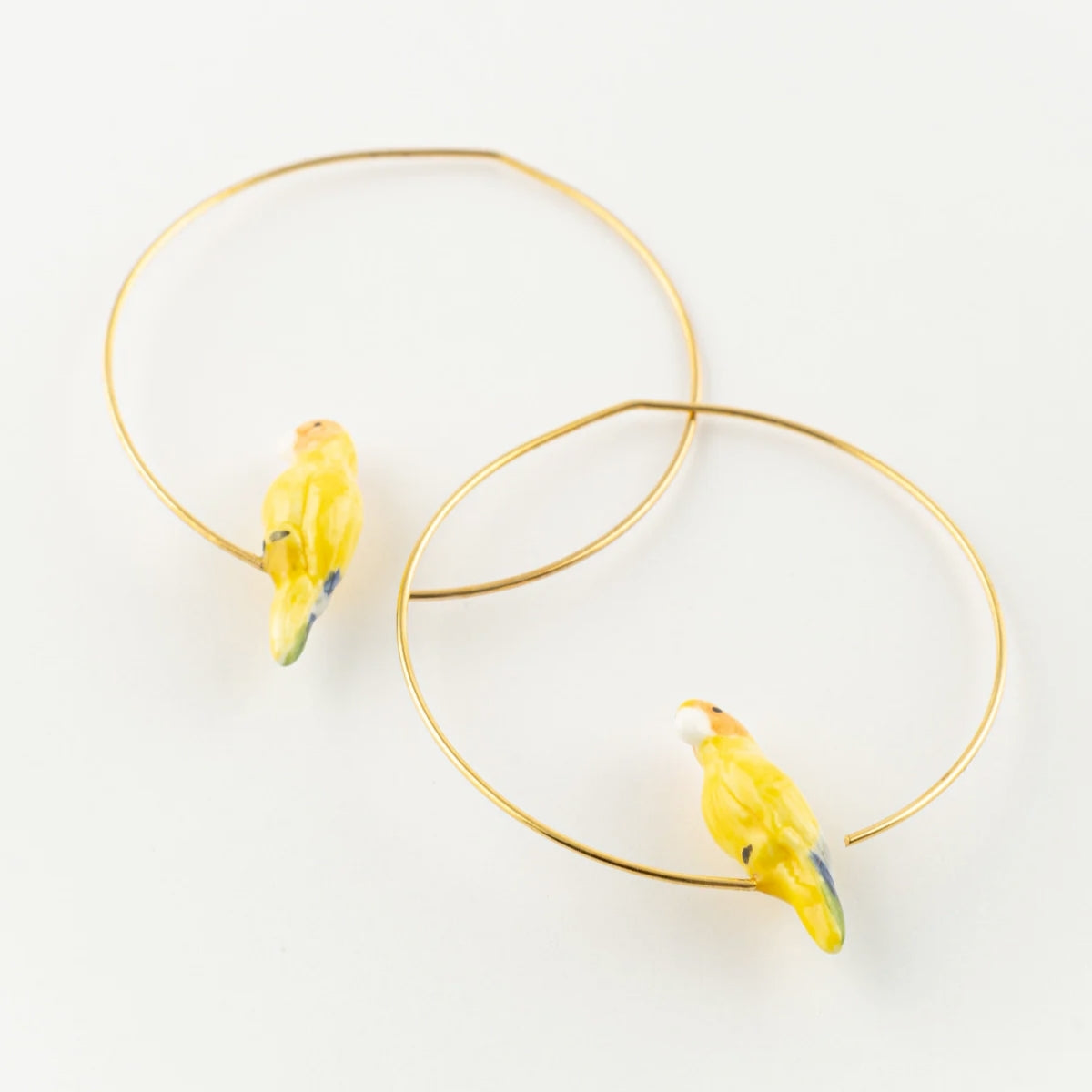 Buy Nach Bijoux Yellow Parrot Hoop Earrings Online for Women | Free 3-Hour Delivery in Dubai | Boom & Mellow UAE