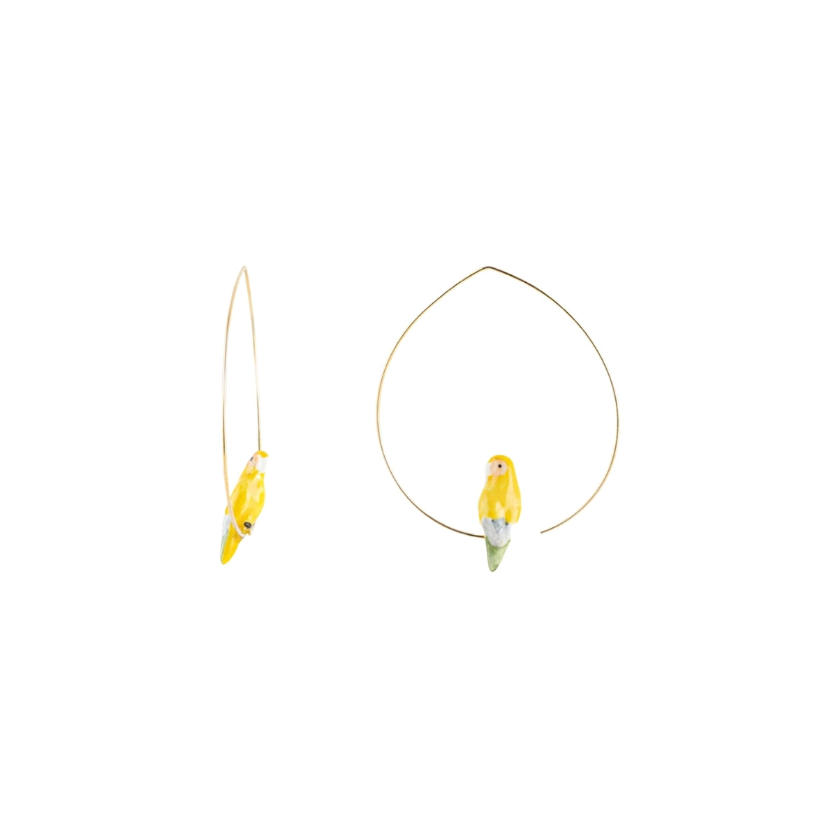 Buy Nach Bijoux Yellow Parrot Hoop Earrings Online for Women | Free 3-Hour Delivery in Dubai | Boom & Mellow UAE