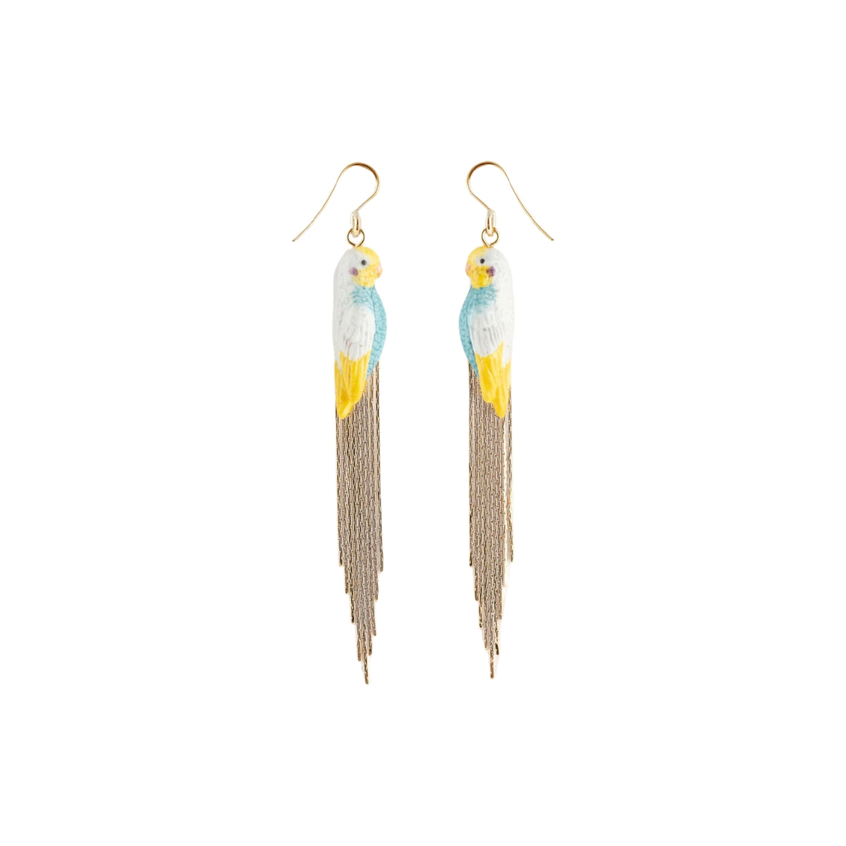 Buy Nach Bijoux Blue Budgerigar Birds with Fringes Earrings Online for Women | Free 3-Hour Delivery in Dubai | Boom & Mellow UAE