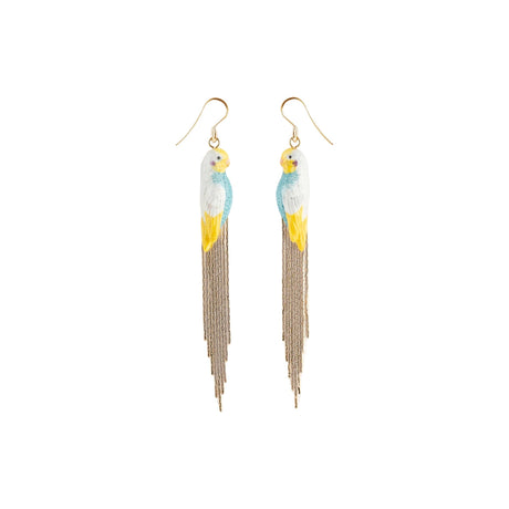 Buy Nach Bijoux Blue Budgerigar Birds with Fringes Earrings Online for Women | Free 3-Hour Delivery in Dubai | Boom & Mellow UAE