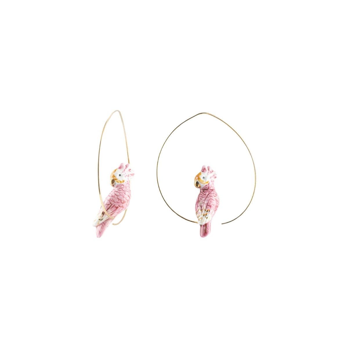 Buy Nach Bijoux Pink Cockatoo Hoop Earrings Online for Women | Free 3-Hour Delivery in Dubai | Boom & Mellow UAE