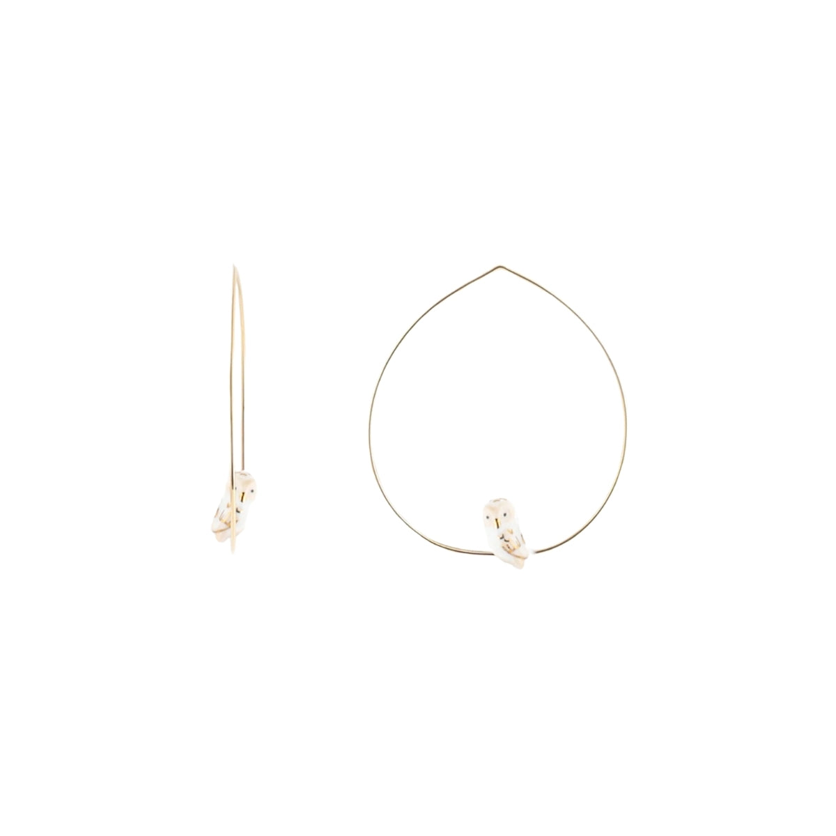 Buy Nach Bijoux White Owl Small Hoop Earrings Online for Women | Free 3-Hour Delivery in Dubai | Boom & Mellow UAE